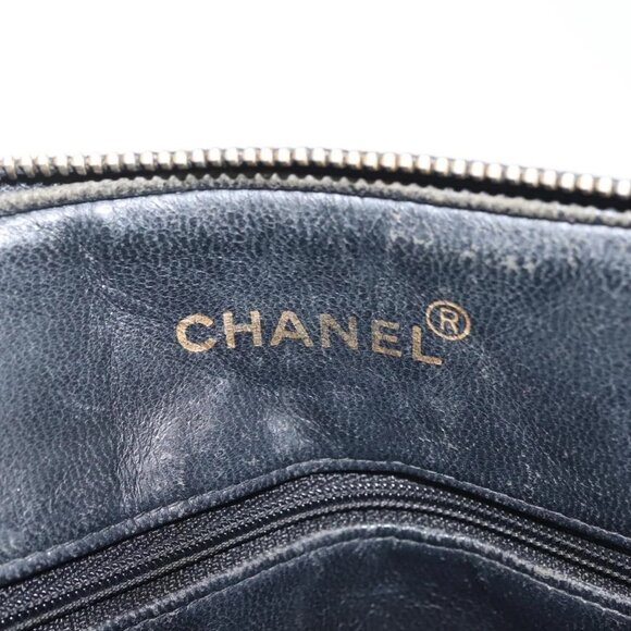 CHANEL Matelasse Chain Shoulder Bag Grained Calf Skin Black Gold CC Auth BA5773 - Picture 10 of 16